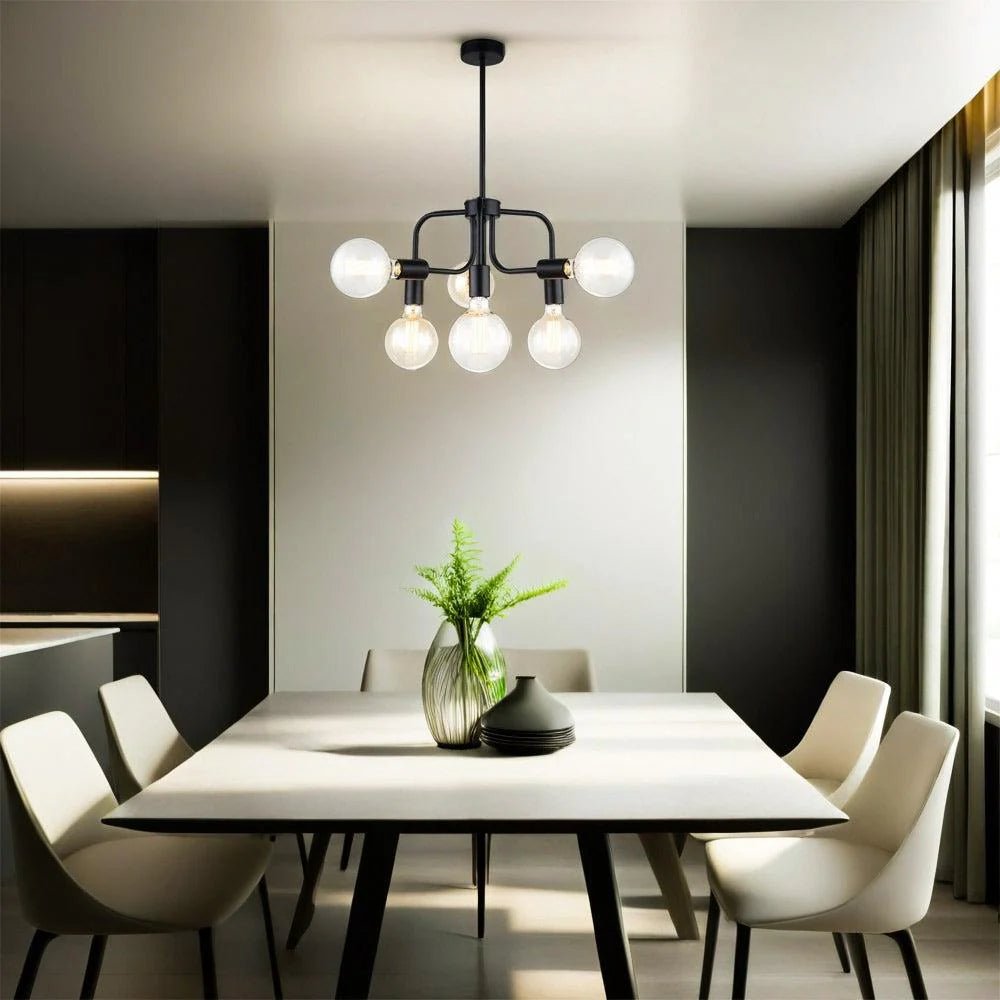 HEXA interior Modern Abstract Pendant Light 6xE27 in Black or Gold - Mases LightingCLA