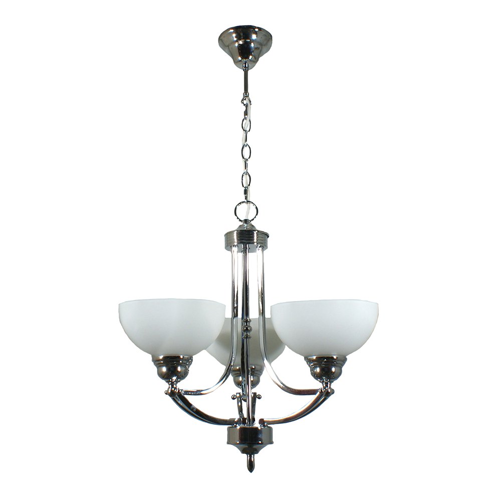HOUSTON 3 Light Chrome or Bronze with opal matt glassware Pendant Light - Mases LightingLode Lighting