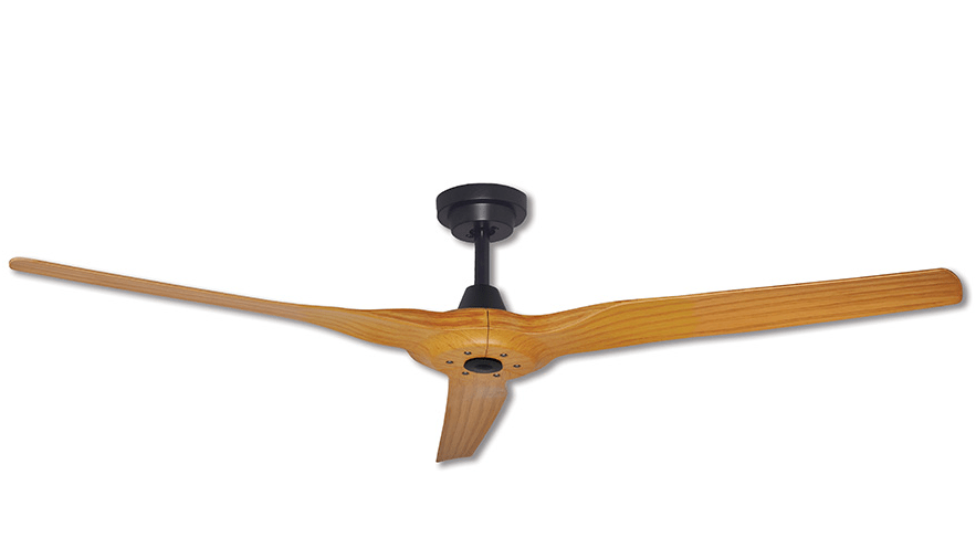 Hunter Pacific Radical 3 DC Ceiling Fan Black with Bamboo Blades & Remote 60" - Mases LightingHunter Pacific