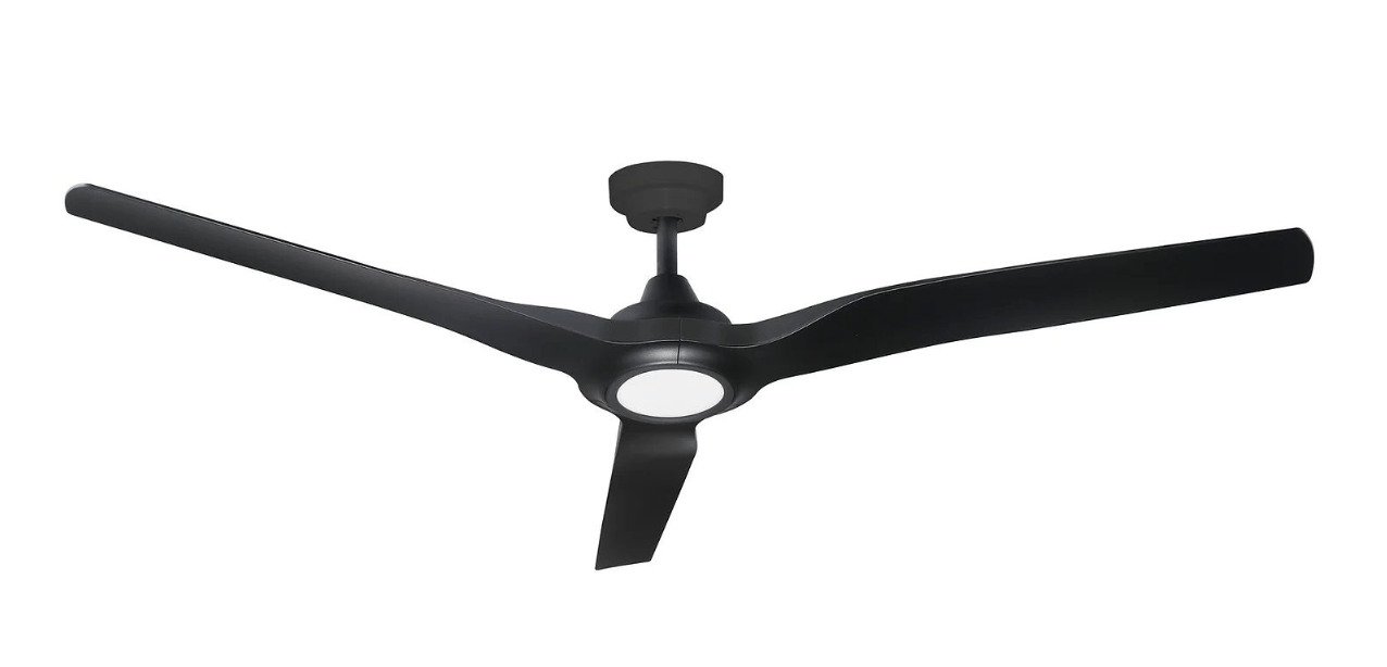 Hunter Pacific Radical 3 DC Ceiling Fan Matt Black With CCT LED Light & Remote 60" - Mases LightingHunter Pacific