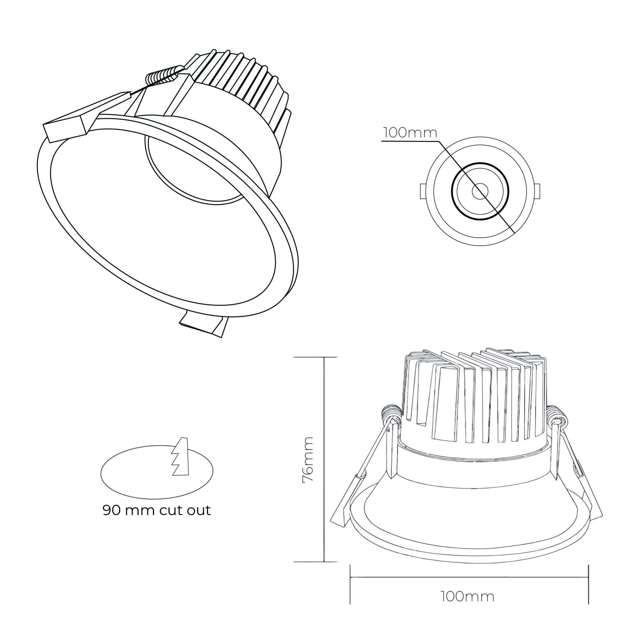 INFINITE 223 12W Trimless COB LED Downlight 90mm Cut-Out