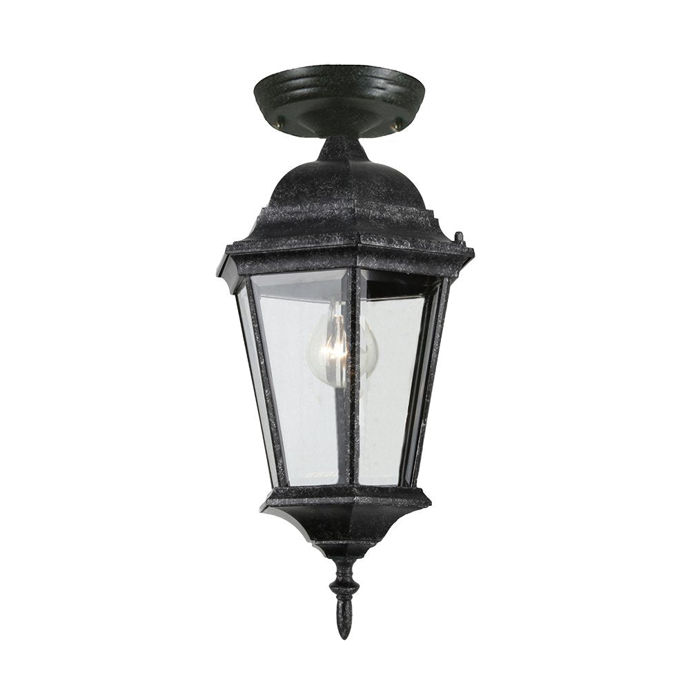 JUNCTION Exterior Small or Medium Antique Black Under Eave Light - Mases LightingLode Lighting