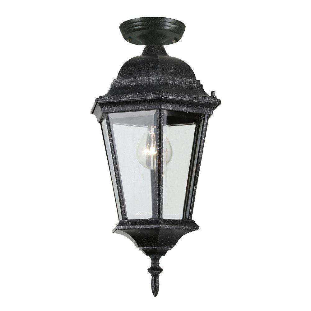 JUNCTION Exterior Small or Medium Antique Black Under Eave Light - Mases LightingLode Lighting