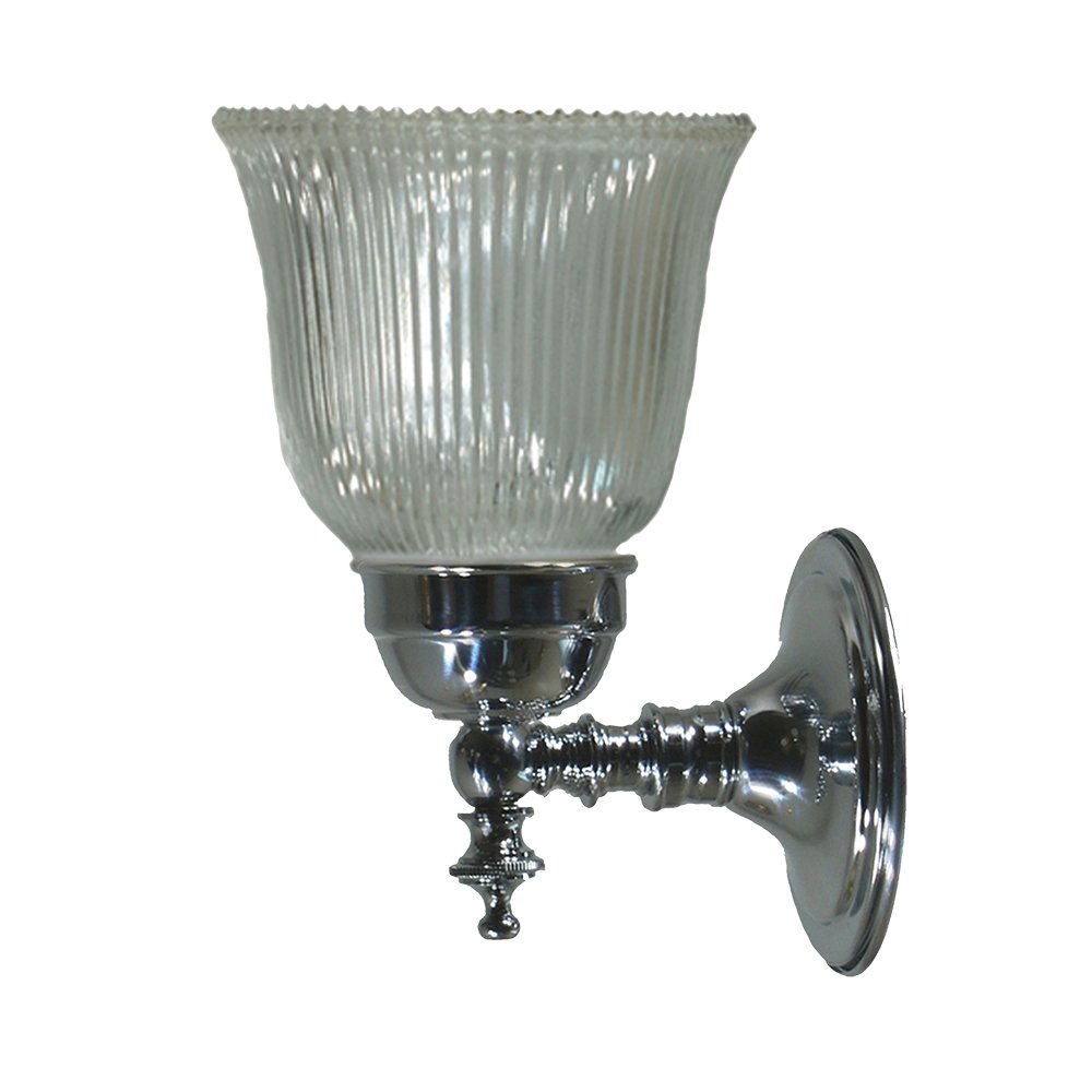 KLINE 1 Light Clear or Frost Glass Wall Light - Chrome or Brass - Mases LightingLode Lighting