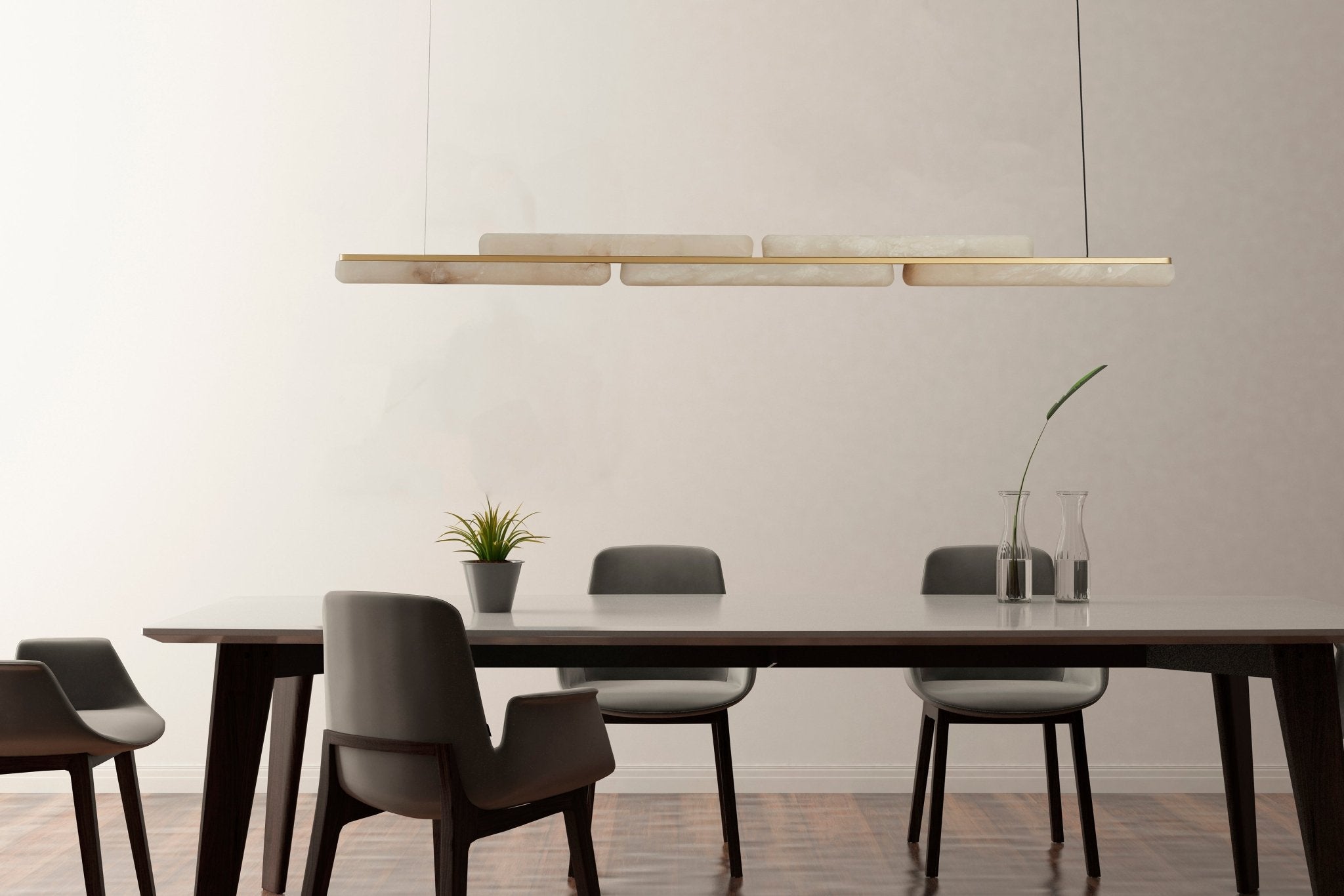 Lina Marble Pendant Light in Antique Brass or Brass | Lighting Creations