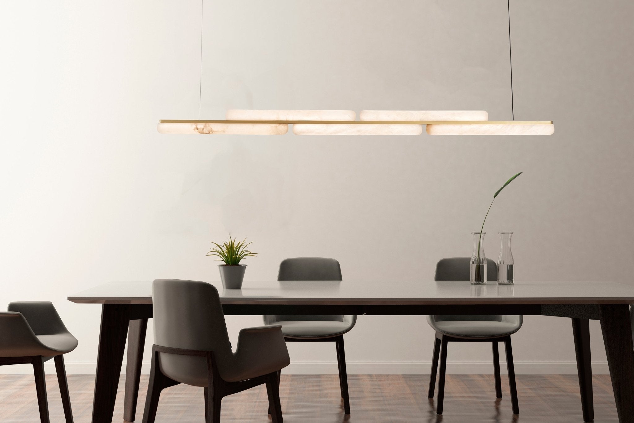 Lina Marble Pendant Light in Antique Brass or Brass | Lighting Creations