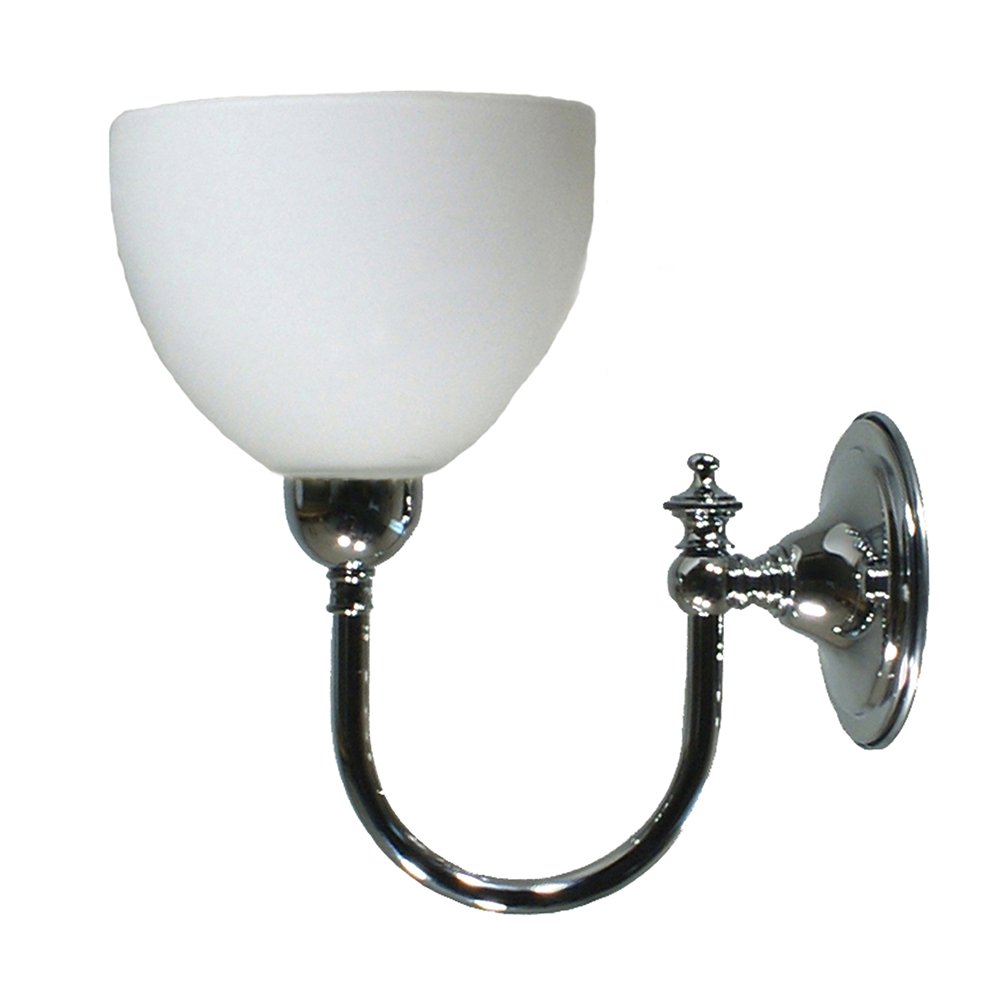LOXTON 1 Light Opal Matt Glass Wall Light - Chrome or Brass - Mases LightingLode Lighting