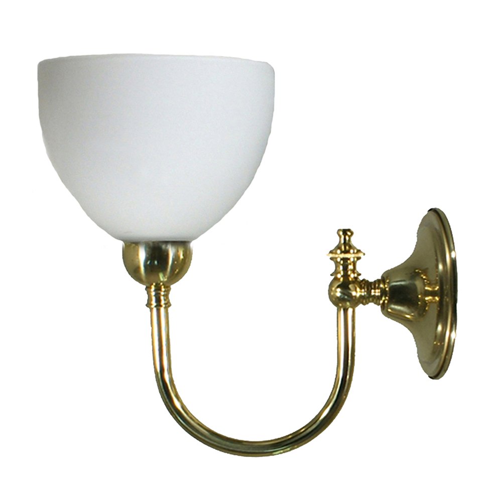 LOXTON 1 Light Opal Matt Glass Wall Light - Chrome or Brass