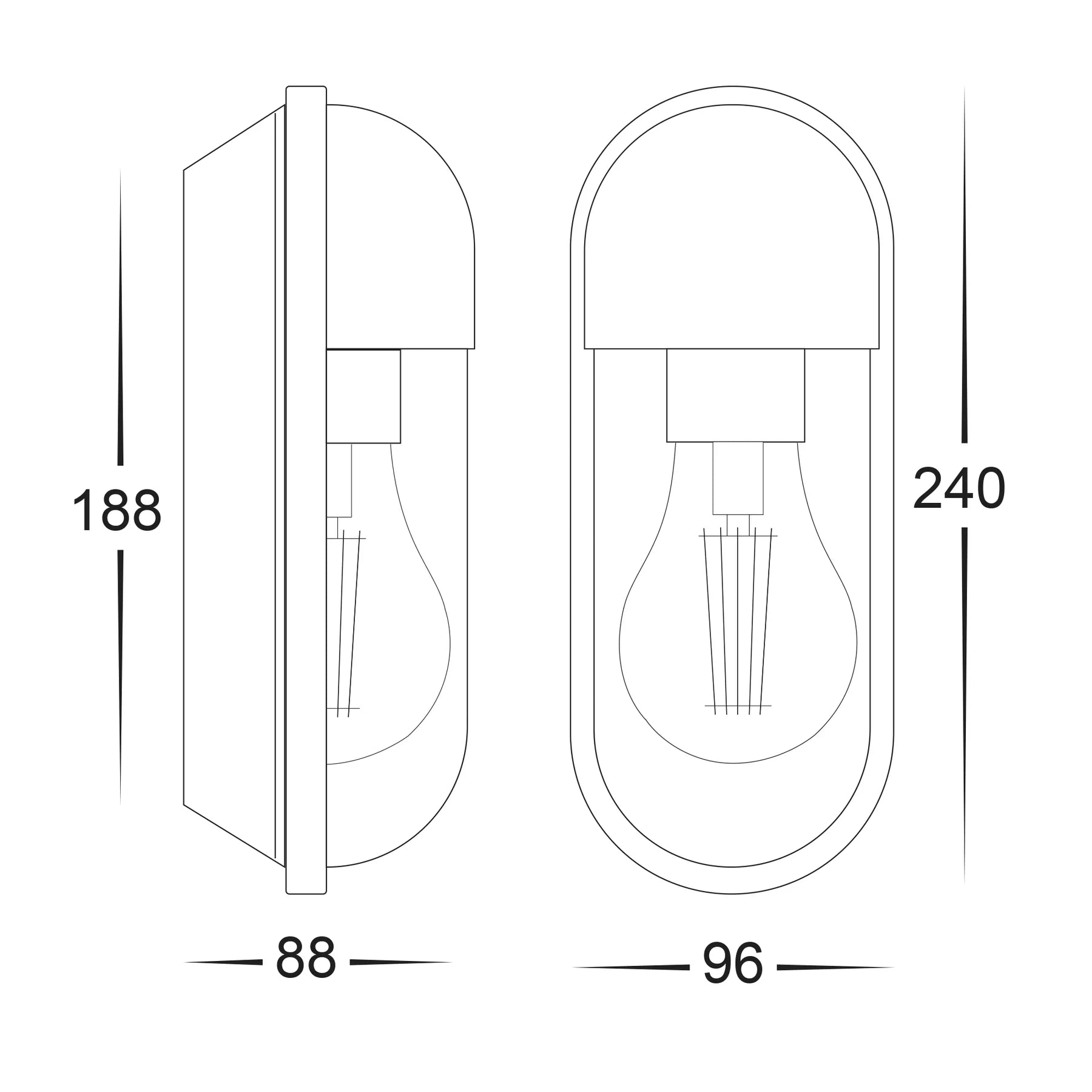 Lume Outdoor LED Wall Light in Black, Brass or White Havit Lighting - HV3512W