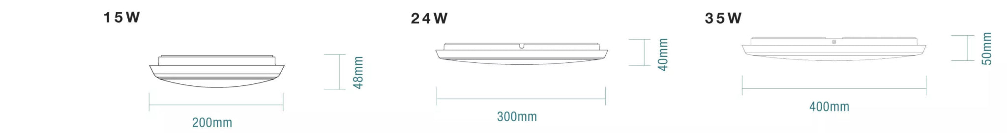 Martec Conrad Tricolour LED Ceiling Oyster Lights - Mases LightingMartec