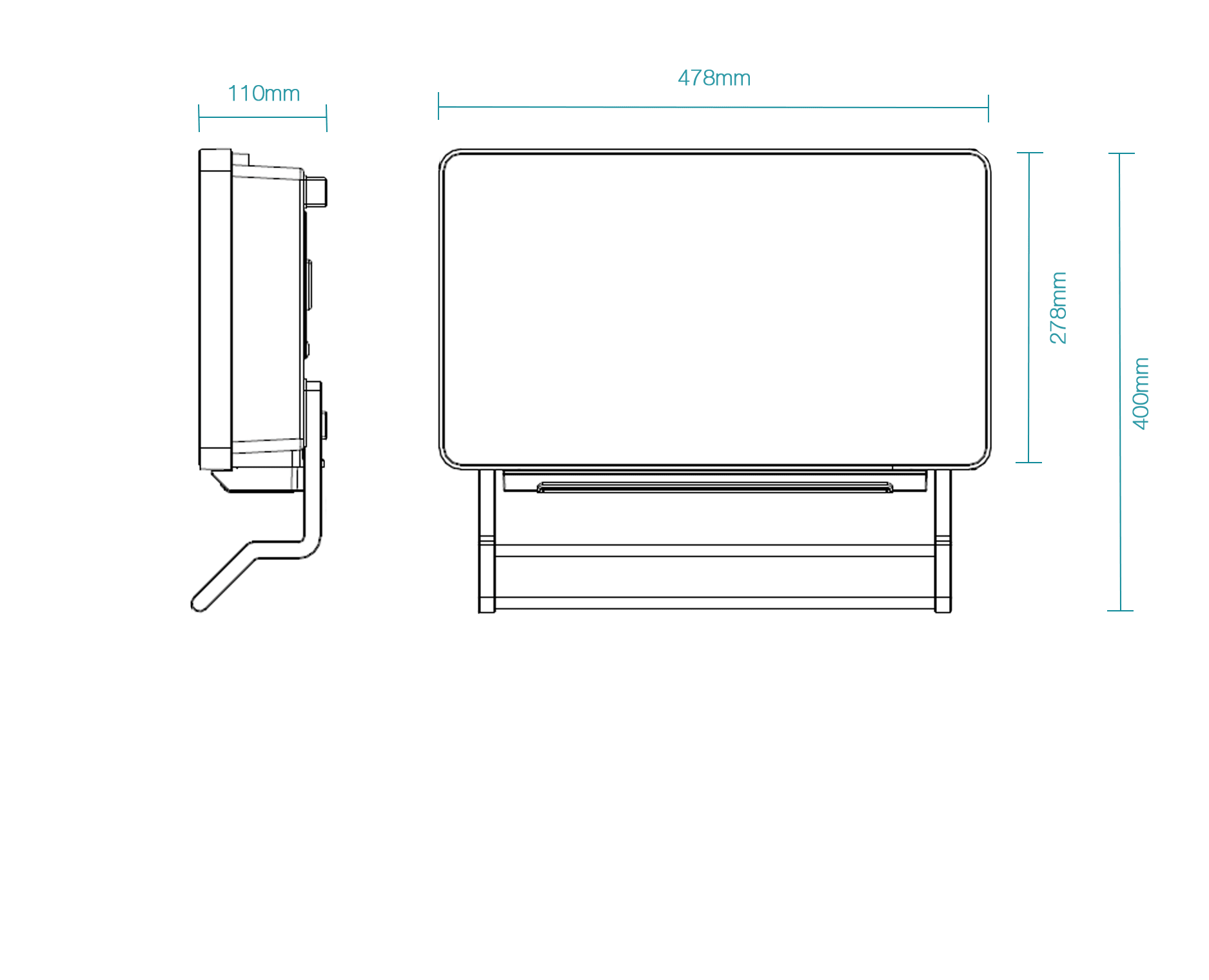 Martec Thermo 2200W PTC Bathroom Wall Heater with Towel Rail – Matt White - Mases LightingMartec