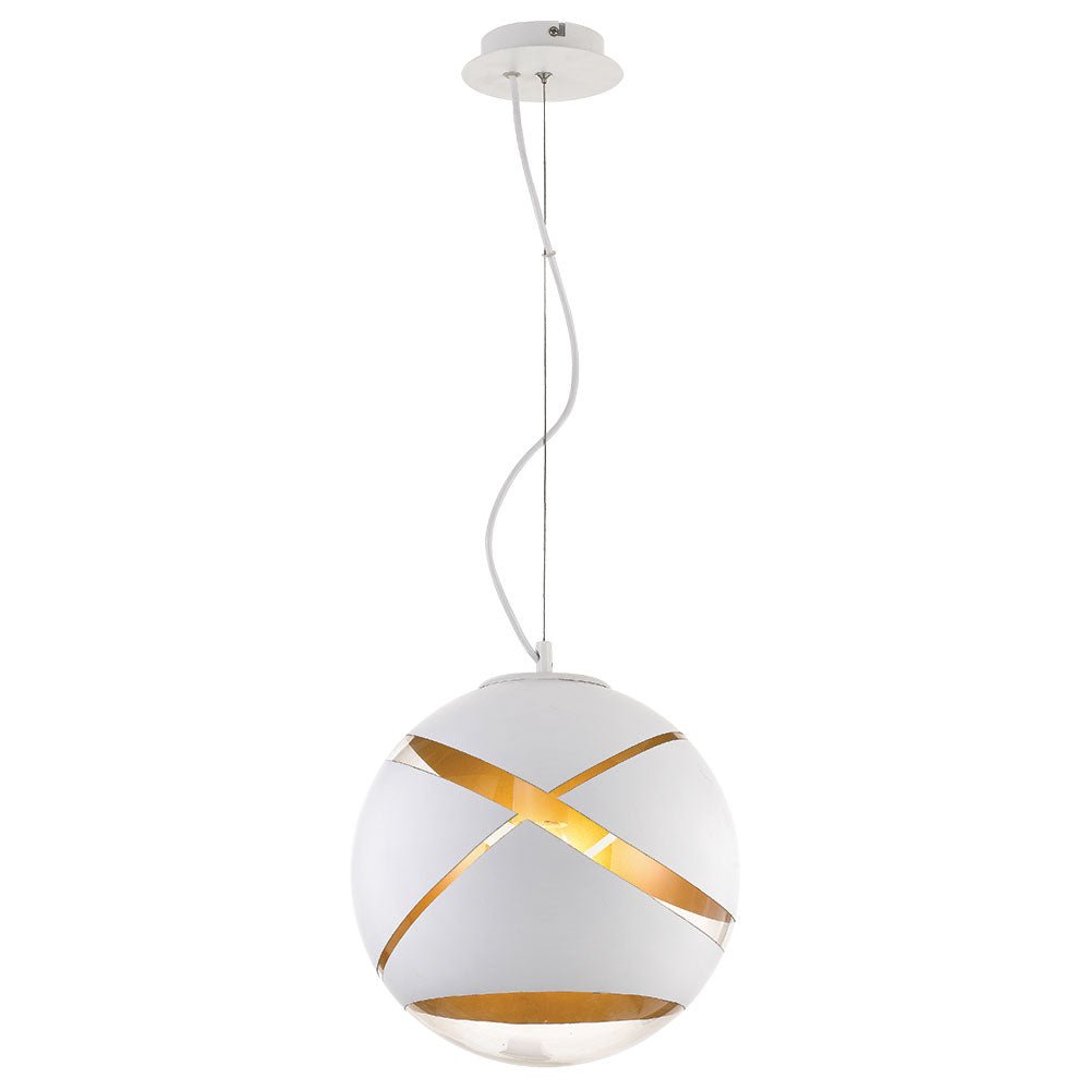 Matrix 1 Light Pendant Medium White / Gold - MATRIX PE30 - WHGD - Mases LightingTelbix