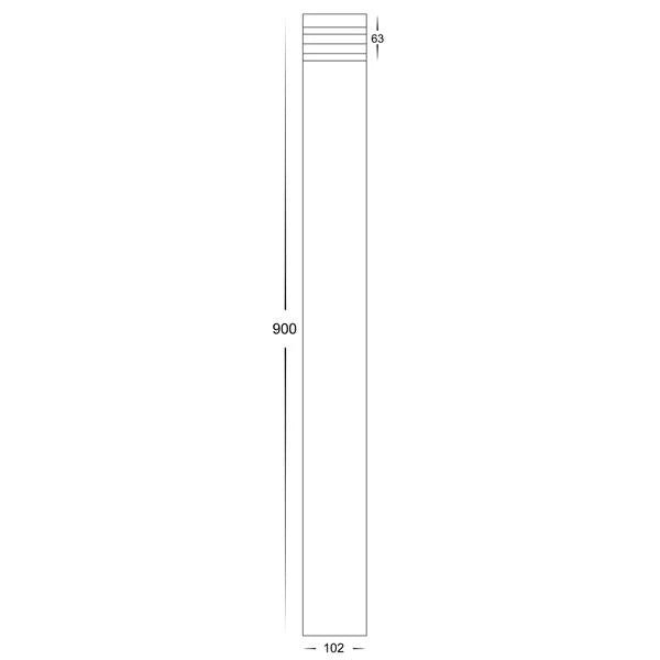 Maxi 900 Louvred LED Bollard Light TRI Colour 5w/9w in Black or 316 Stainless Steel Havit Lighting - HV1618T - Mases LightingHavit Lighting