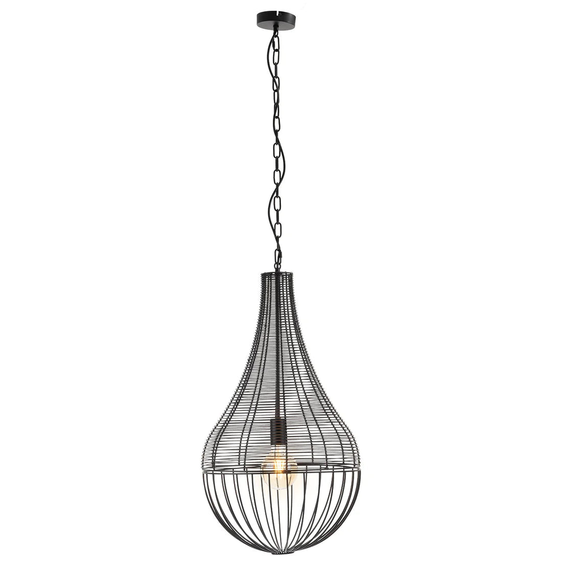 Mercator Adena 1Lt Wire Pendant Light - White/Black - Mases LightingMercator