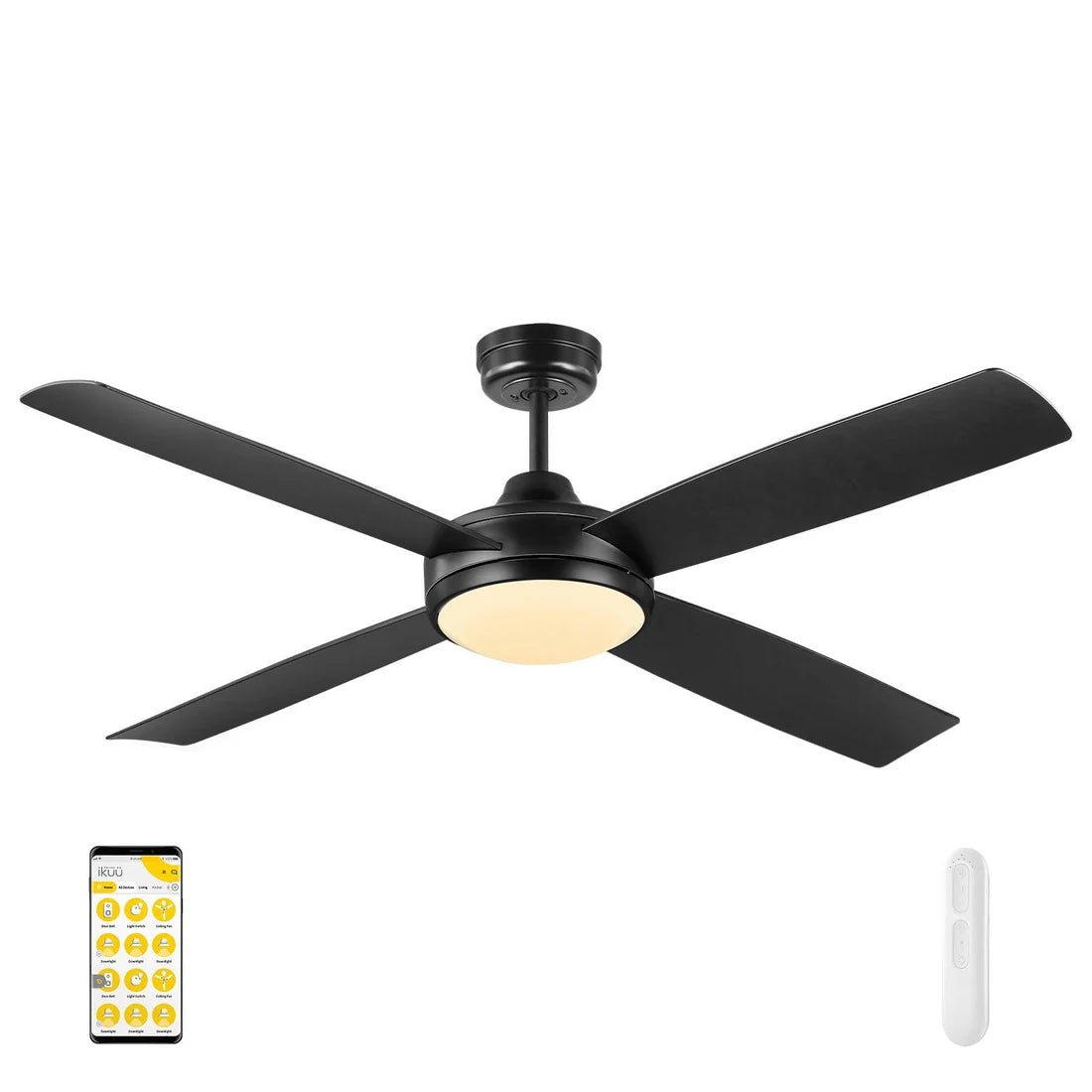 Mercator Anova Smart DC Ceiling Fan Wi - Fi with LED Light in Black or White - Mases LightingMercator