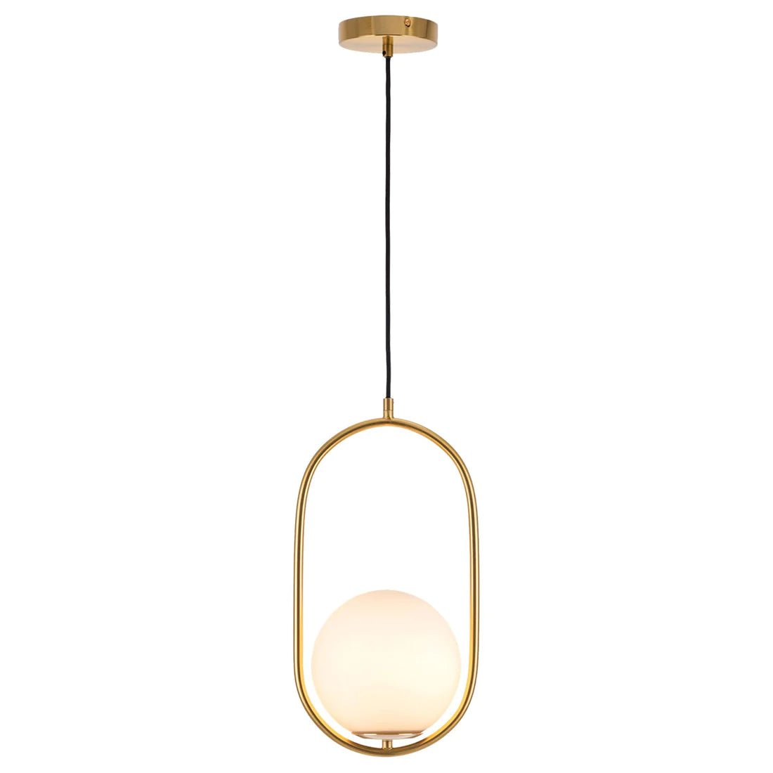 Mercator Ava 1Lt Pendant Light - Black/Brushed Brass - Mases LightingMercator