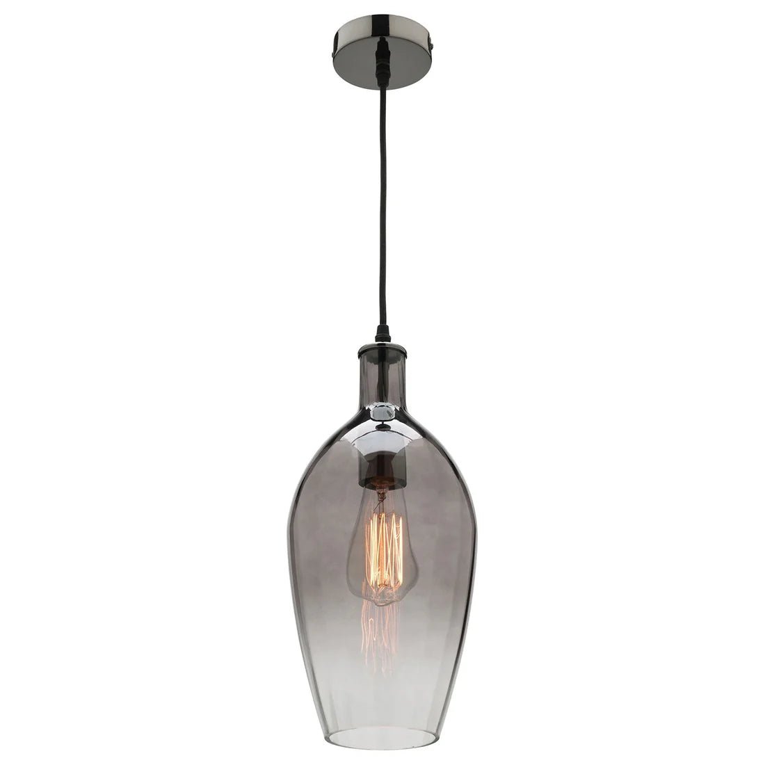 Mercator Belmont 1Lt Pendant Light - Clear/Cognac/Smoke