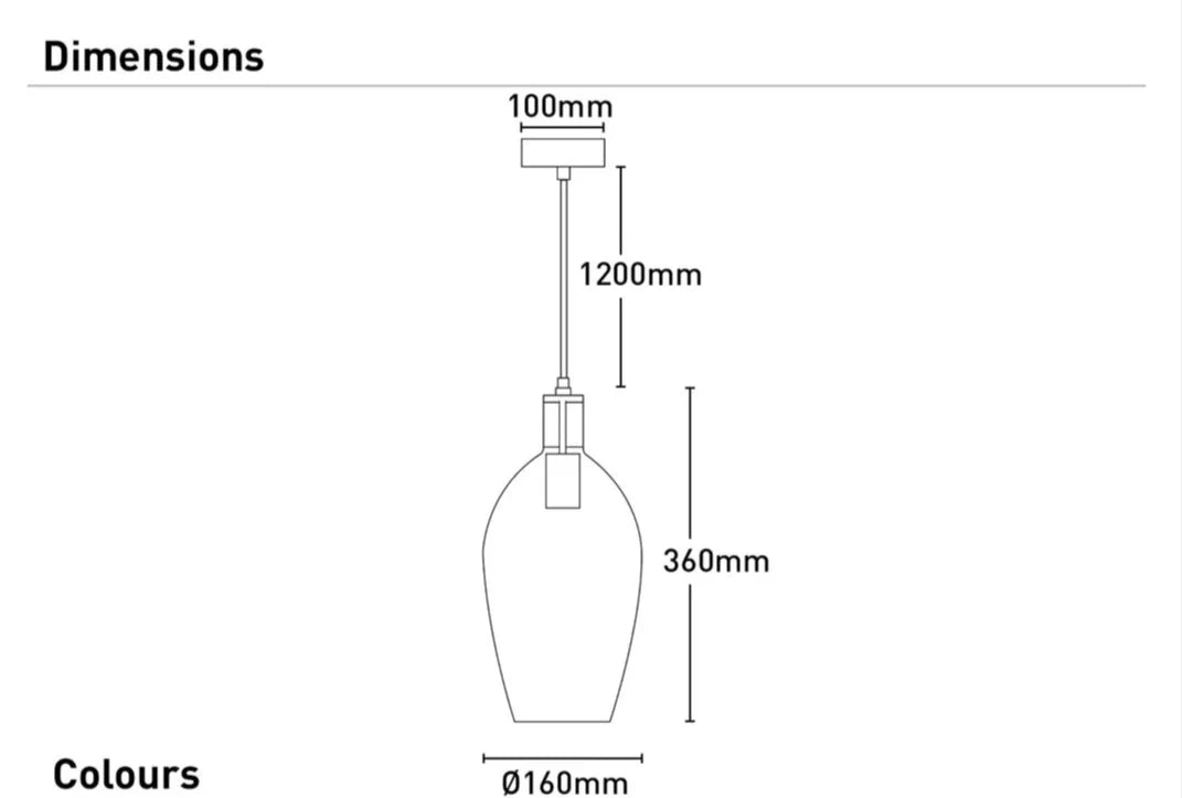 Mercator Belmont 1Lt Pendant Light - Clear/Cognac/Smoke