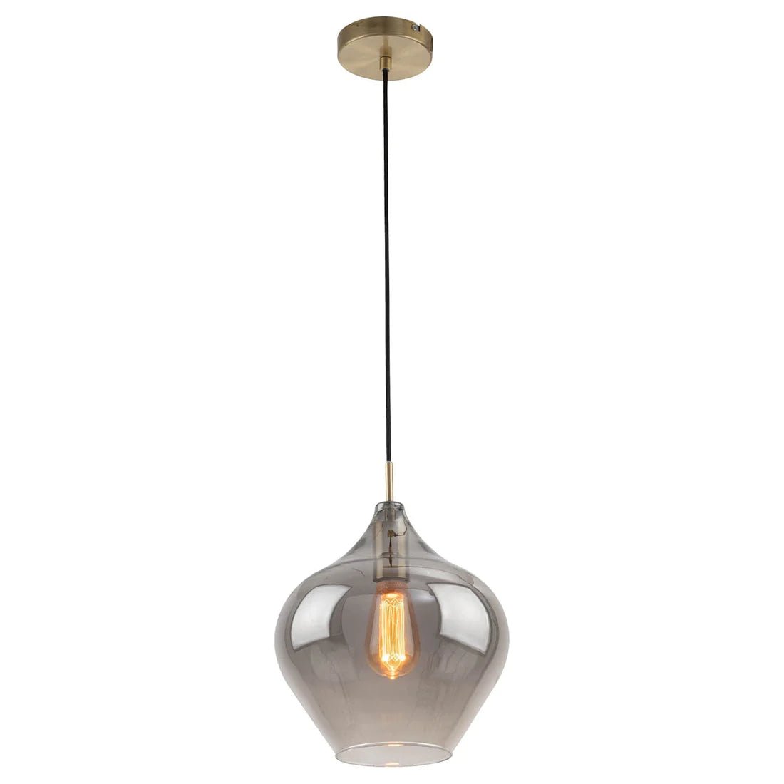 Mercator Darby 1Lt Light Large Pendant - Clear/Smoke