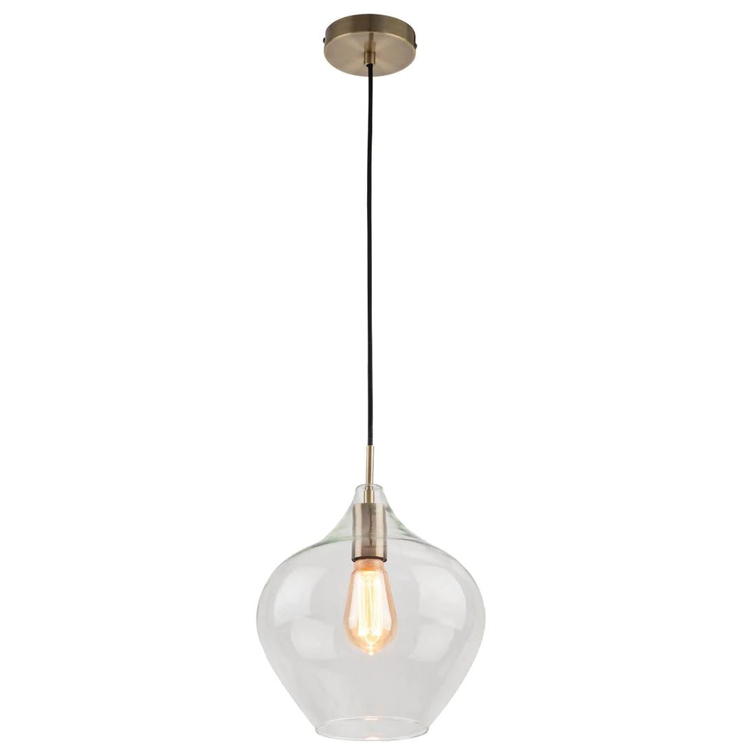 Mercator Darby 1Lt Light Large Pendant - Clear/Smoke