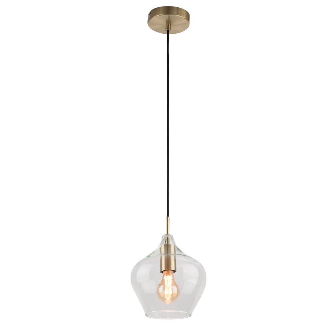 Mercator Darby 1Lt Light Small Pendant - Clear/Smoke - Mases LightingMercator