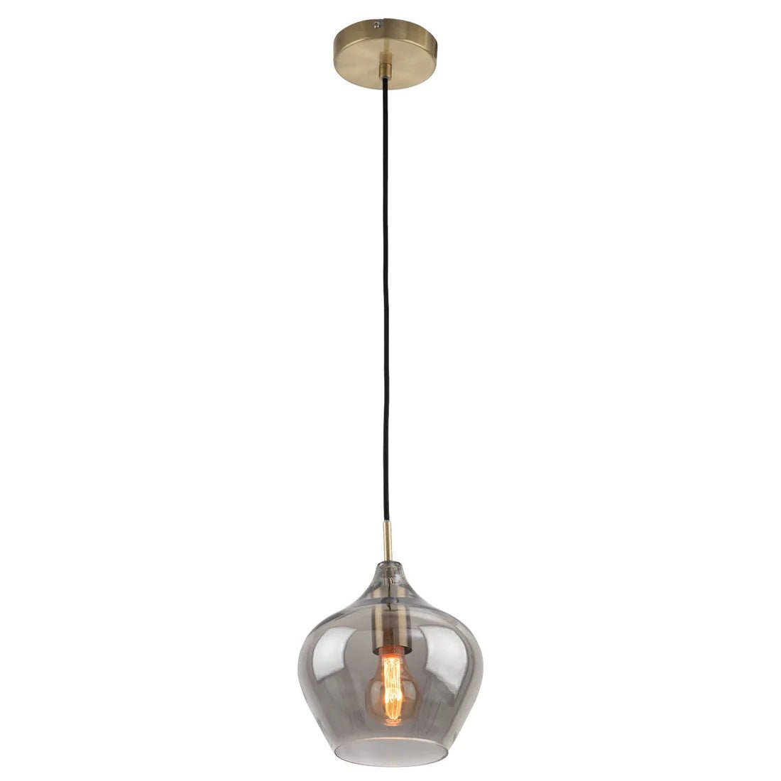 Mercator Darby 1Lt Light Small Pendant - Clear/Smoke - Mases LightingMercator