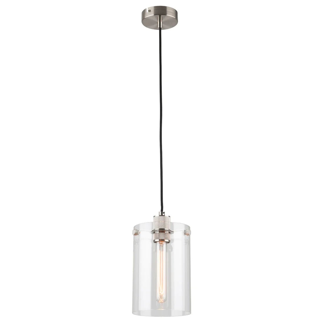 Mercator Fallon 1Lt Pendant Light - Antique Brass/Brushed Chrome