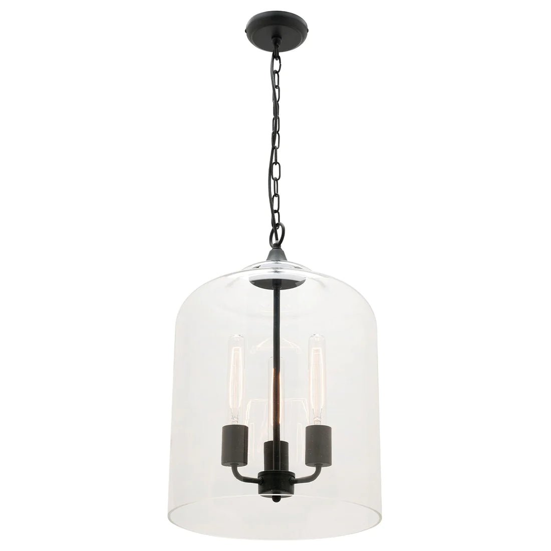 Mercator Hampton 3Lt Large Pendant Light - Black - Mases LightingMercator