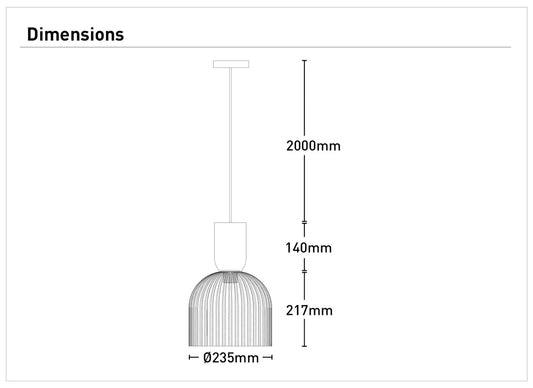 Mercator Mackenzie 1 Lt Light Pendant - Glass - Mases LightingMercator