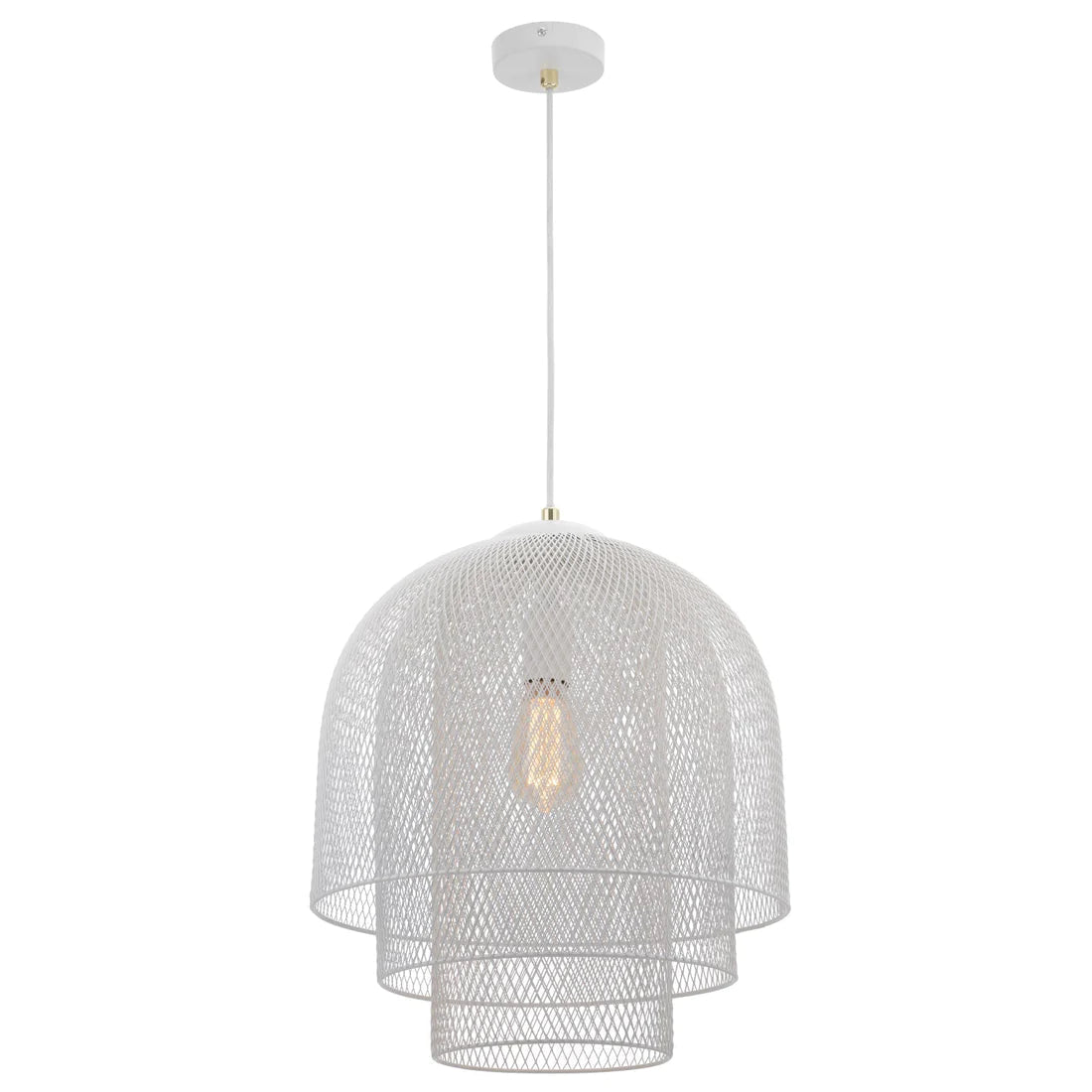 Mercator Picton 1Lt Pendant Light - White - Mases LightingMercator