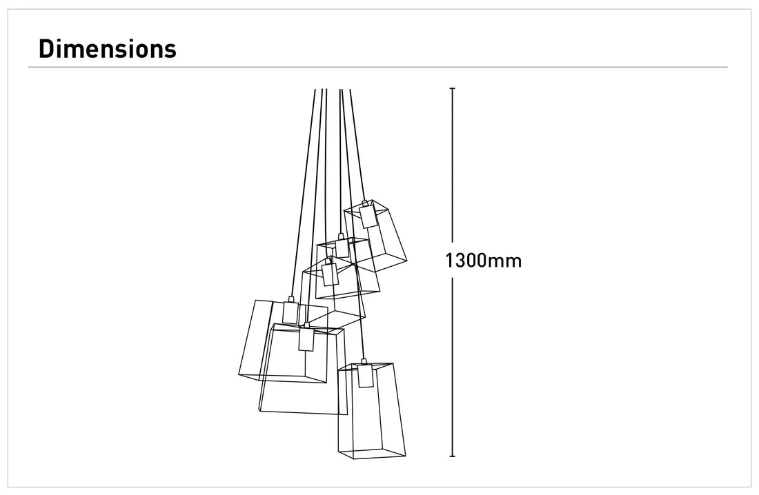 Mercator Zappa 6Lt Pendant Light  - Black