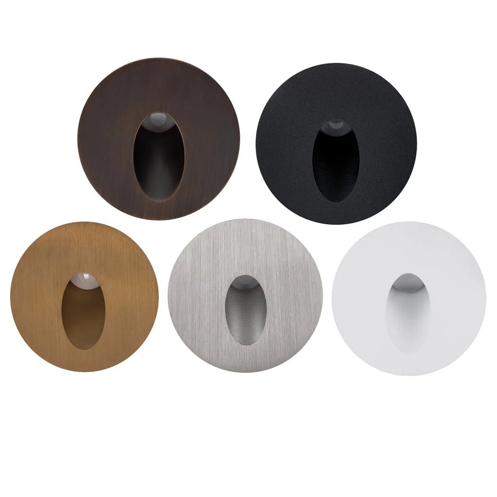Mini Reces Round LED Step Light Antique Brass, Black, White, Brass, Stainless Steel Havit Lighting HV3206T-12V