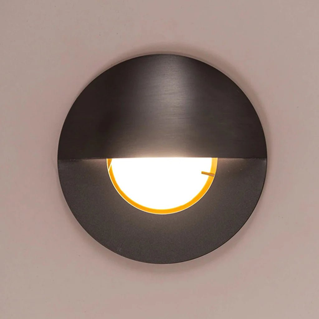 Ollo LED Step Light with Eyelid TRI Colour 5w in BLK/SS316/CP/AB/BR/GPH Havit Lighting - HV19012T - Mases LightingHavit Lighting