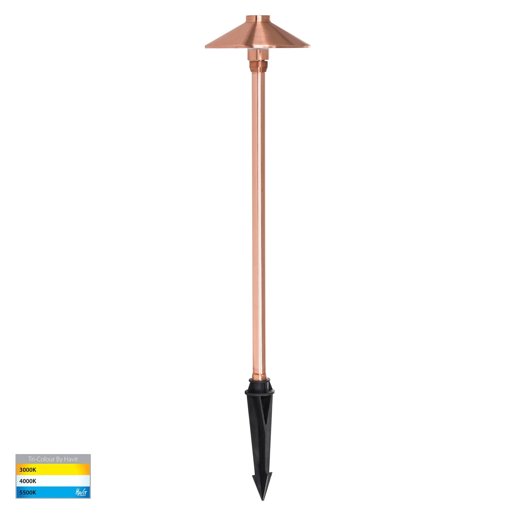 Polari LED Spike Light CCT 3w Antique Brass, Black, Copper, SS316 Havit Lighting - HV1452T - Mases LightingHavit Lighting