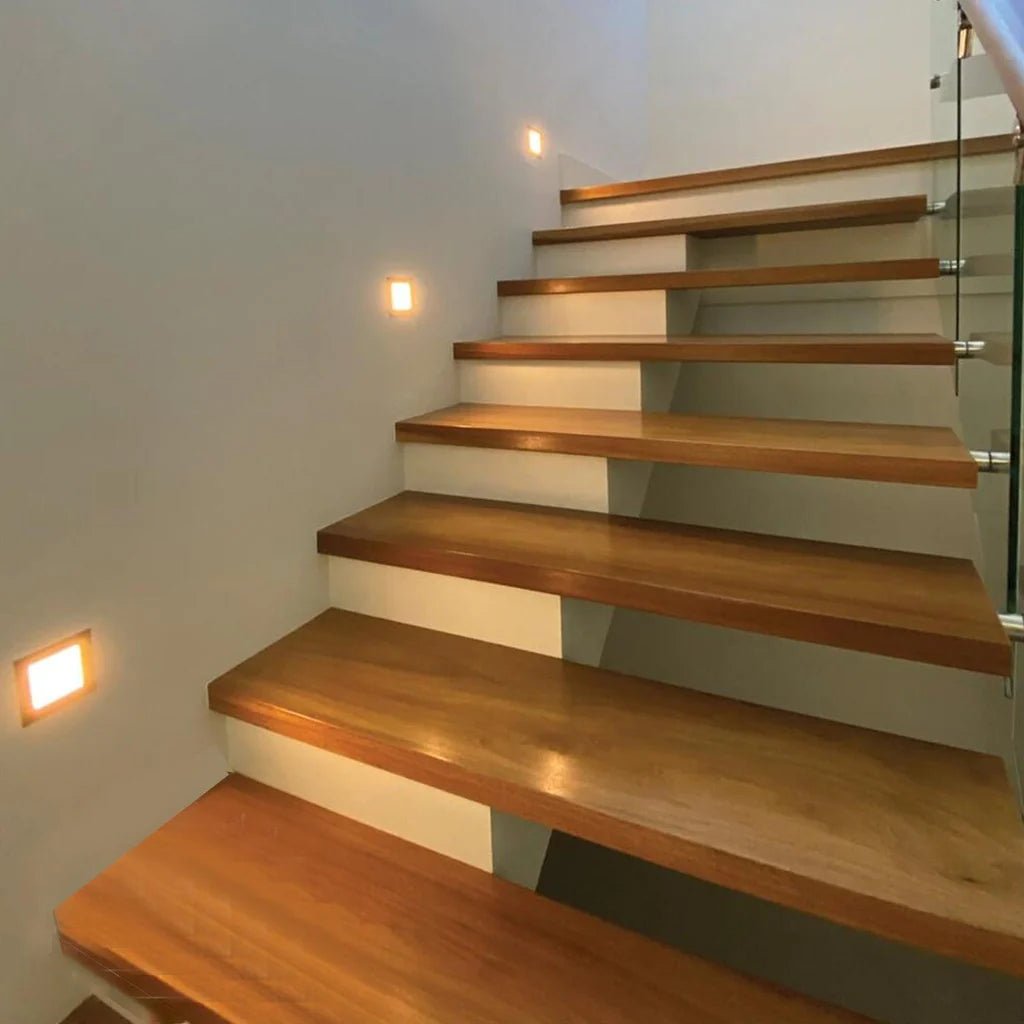 SAL Broom LED Step Light 3w in Satin Nickel, White - Mases LightingSAL