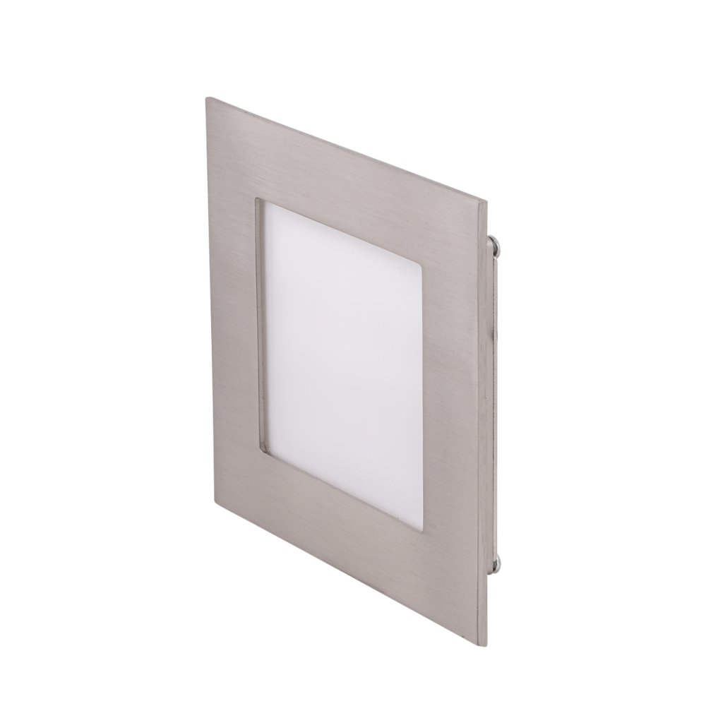 SAL Broom LED Step Light 3w in Satin Nickel, White - Mases LightingSAL