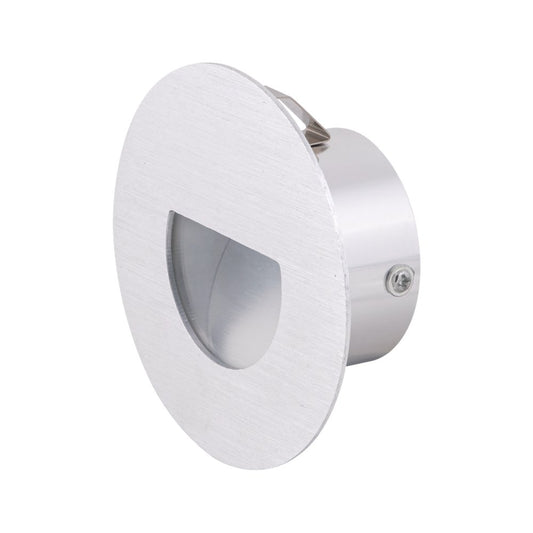 SAL Darham Round LED Step Light 1.5w in Anodised Silver, White - Mases LightingSAL