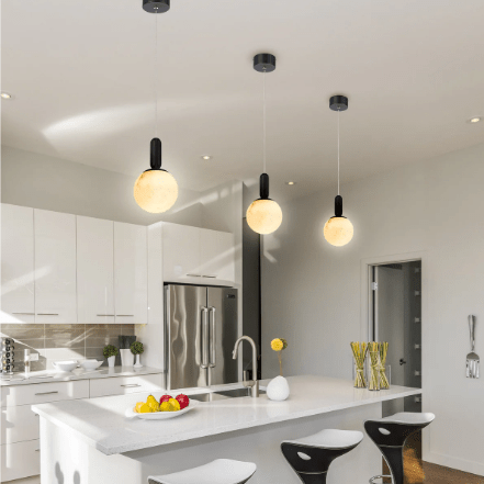 SATURN Spanish Marble Pendant Light in Brass or Black - Mases LightingLighting Creations | Revolutionary Lighting Solutions