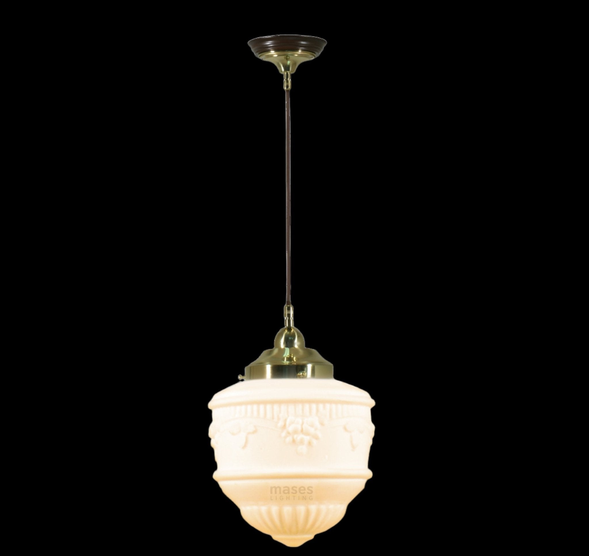 Senator 8" 1 Light CORD Pendant Light - Black/Chrome/Polished Brass