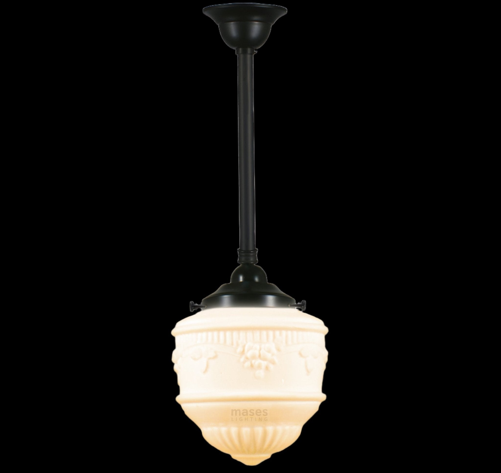 Senator 8" 1 Light ROD Pendant Light - Black/Chrome/Polished Brass