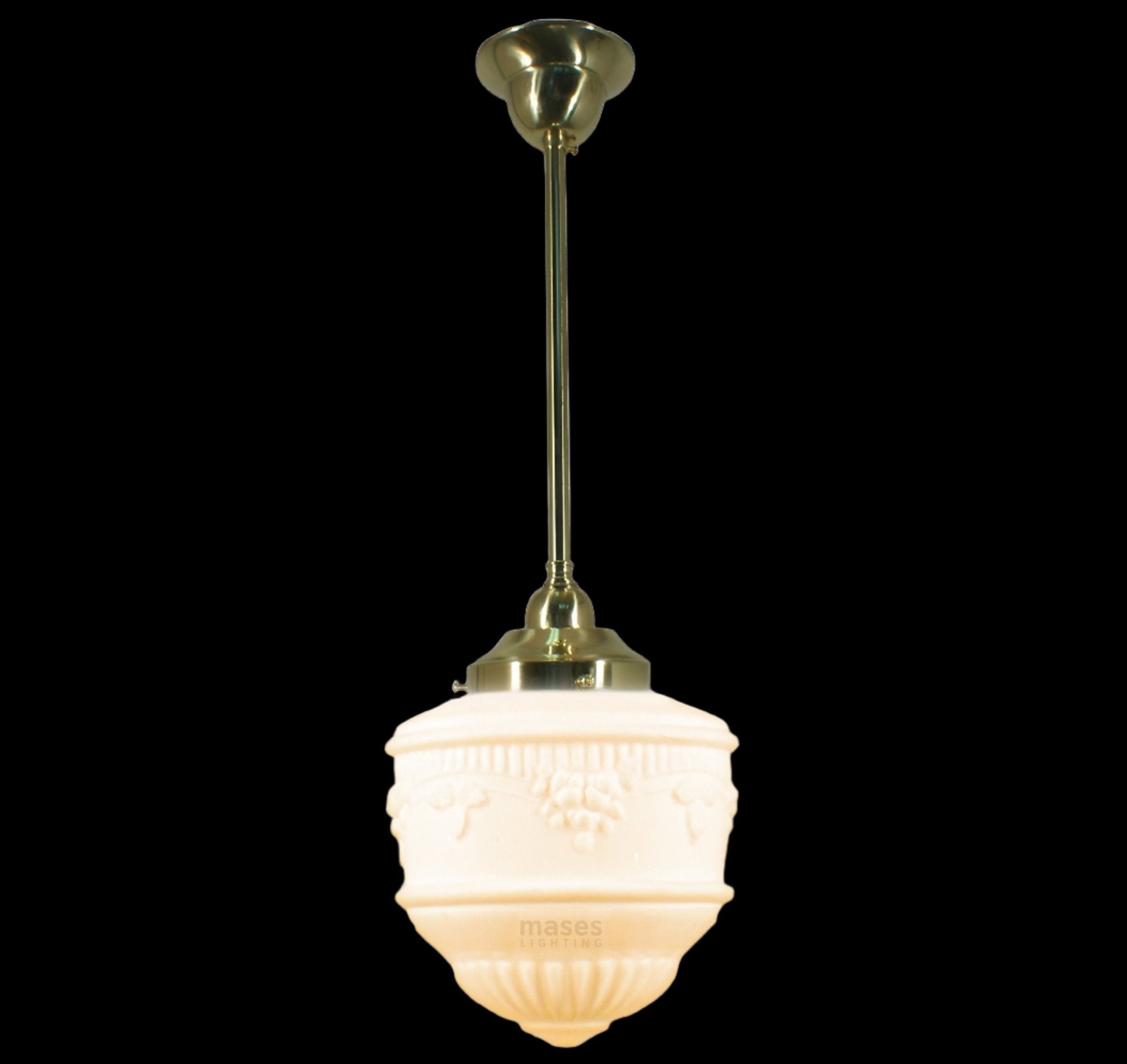 Senator 8" 1 Light ROD Pendant Light - Black/Chrome/Polished Brass