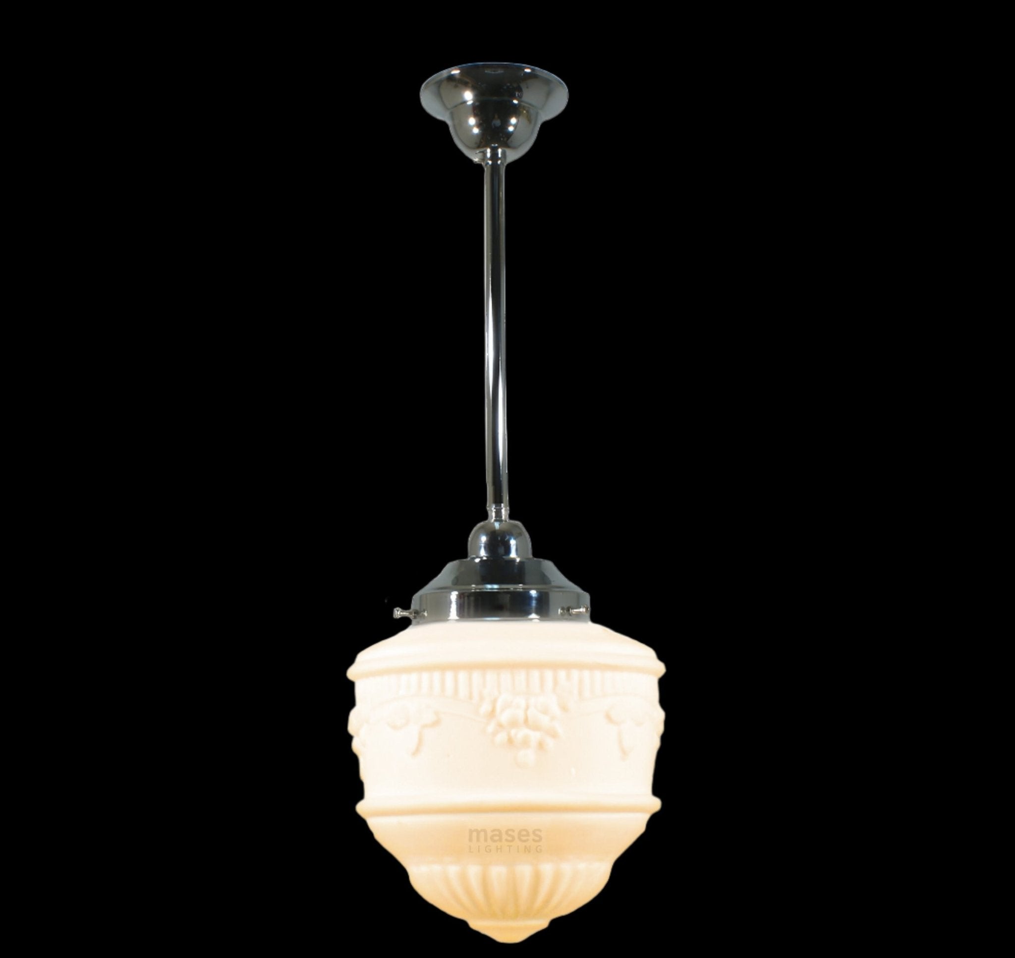 Senator 8" 1 Light ROD Pendant Light - Black/Chrome/Polished Brass
