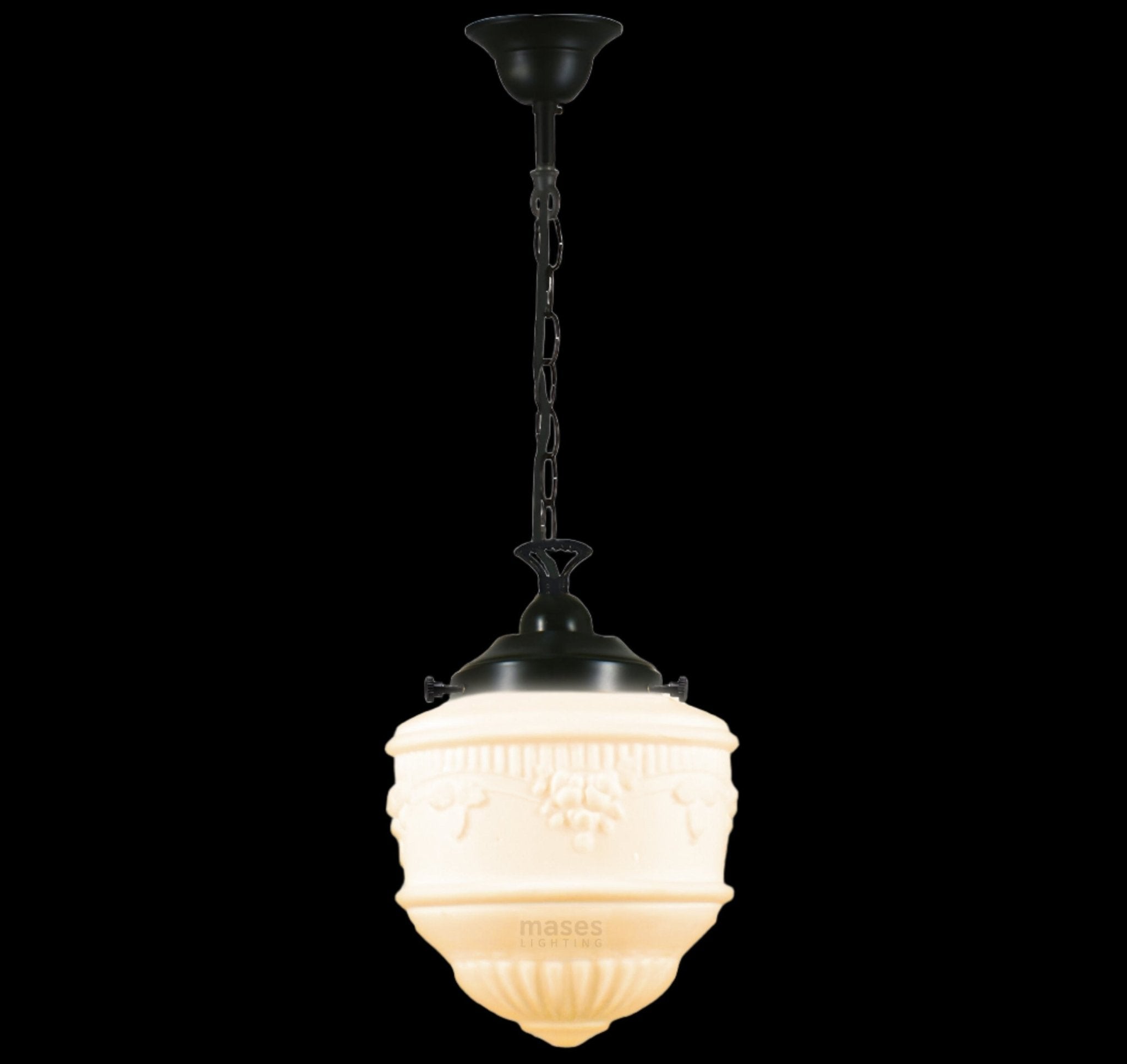 Senator 8" Single CHAIN Pendant Light - Black/Chrome/Polished Brass