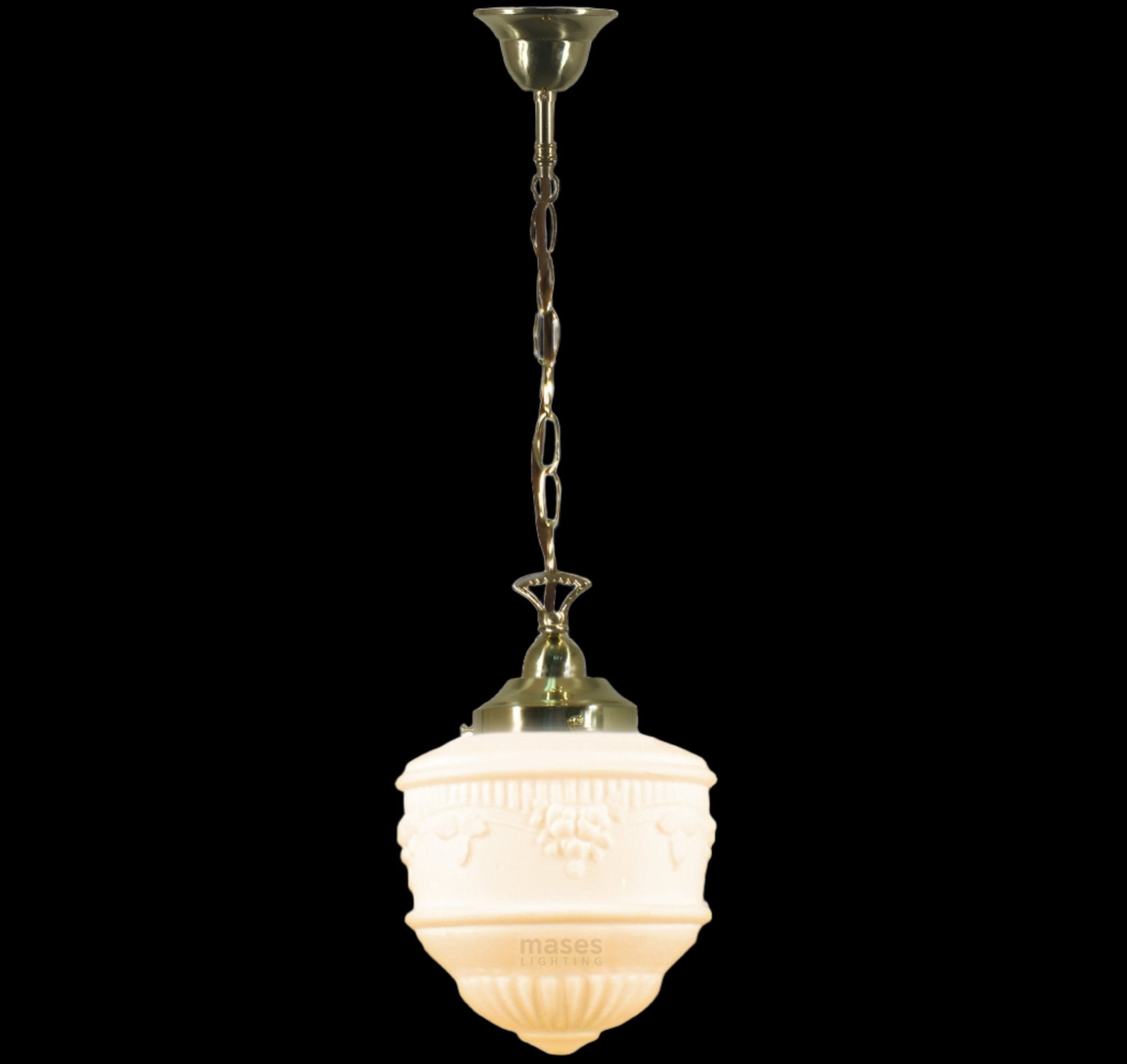 Senator 8" Single CHAIN Pendant Light - Black/Chrome/Polished Brass