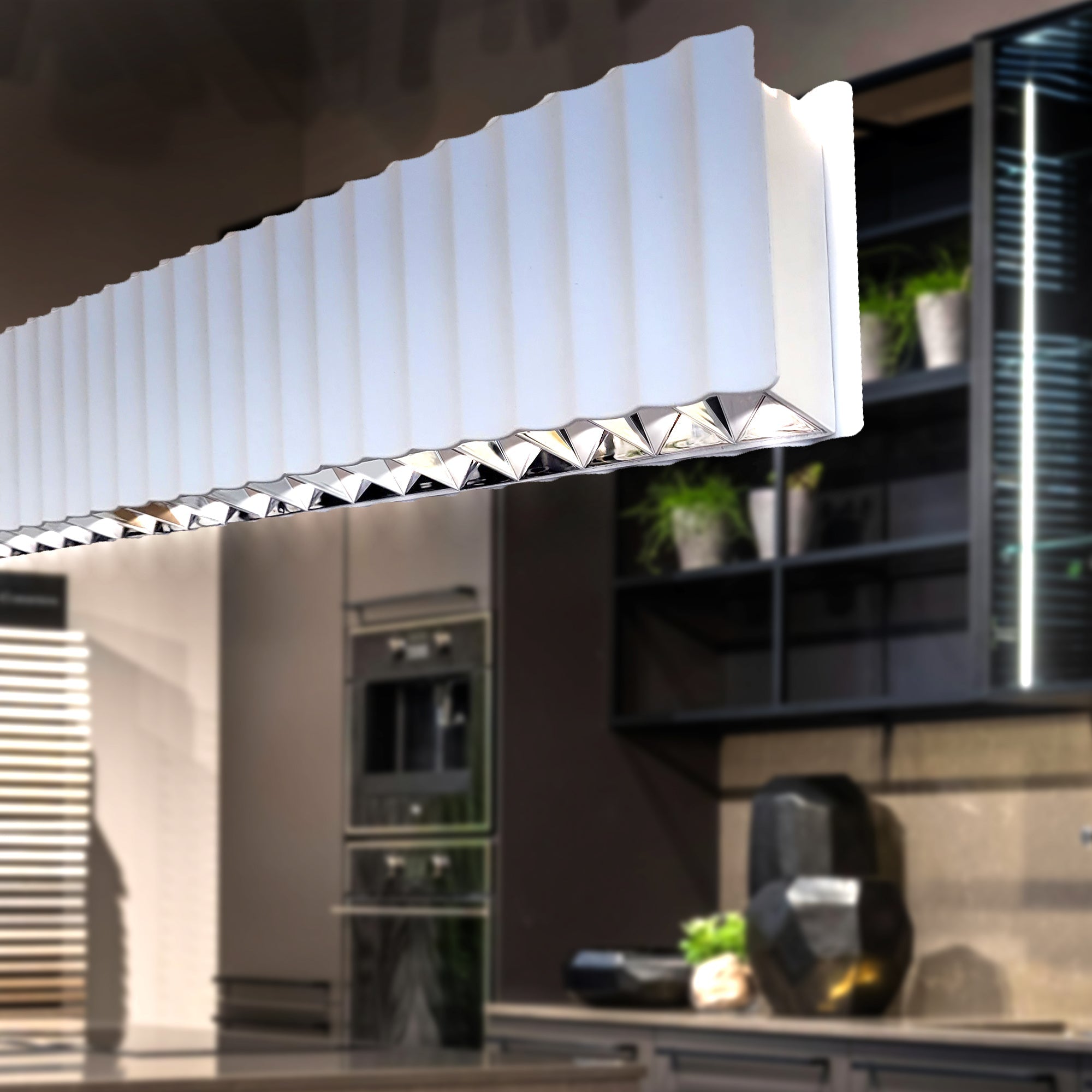 Skyline Brilliance Linear LED Pendant Light 78W 4000K in Black or White or Gold | Lighting Creations