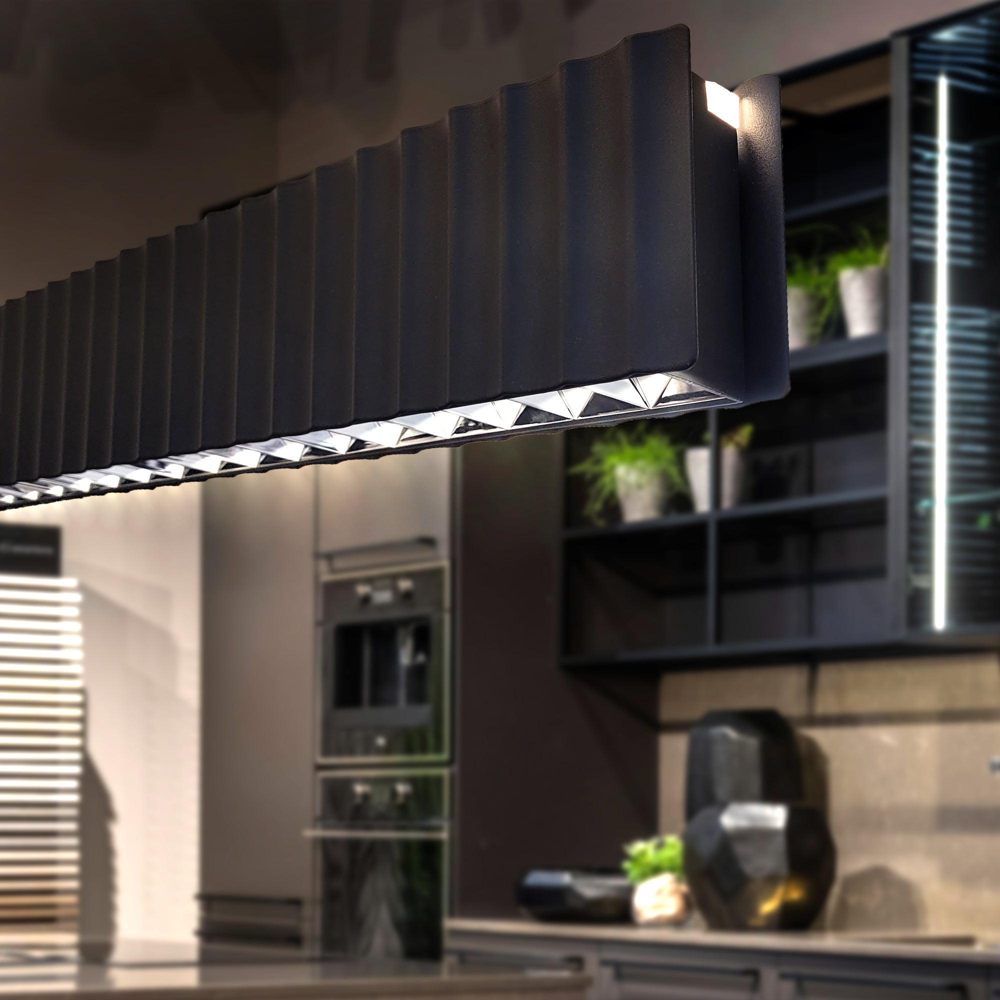 Skyline Brilliance Linear LED Pendant Light 78W 4000K in Black or White or Gold | Lighting Creations