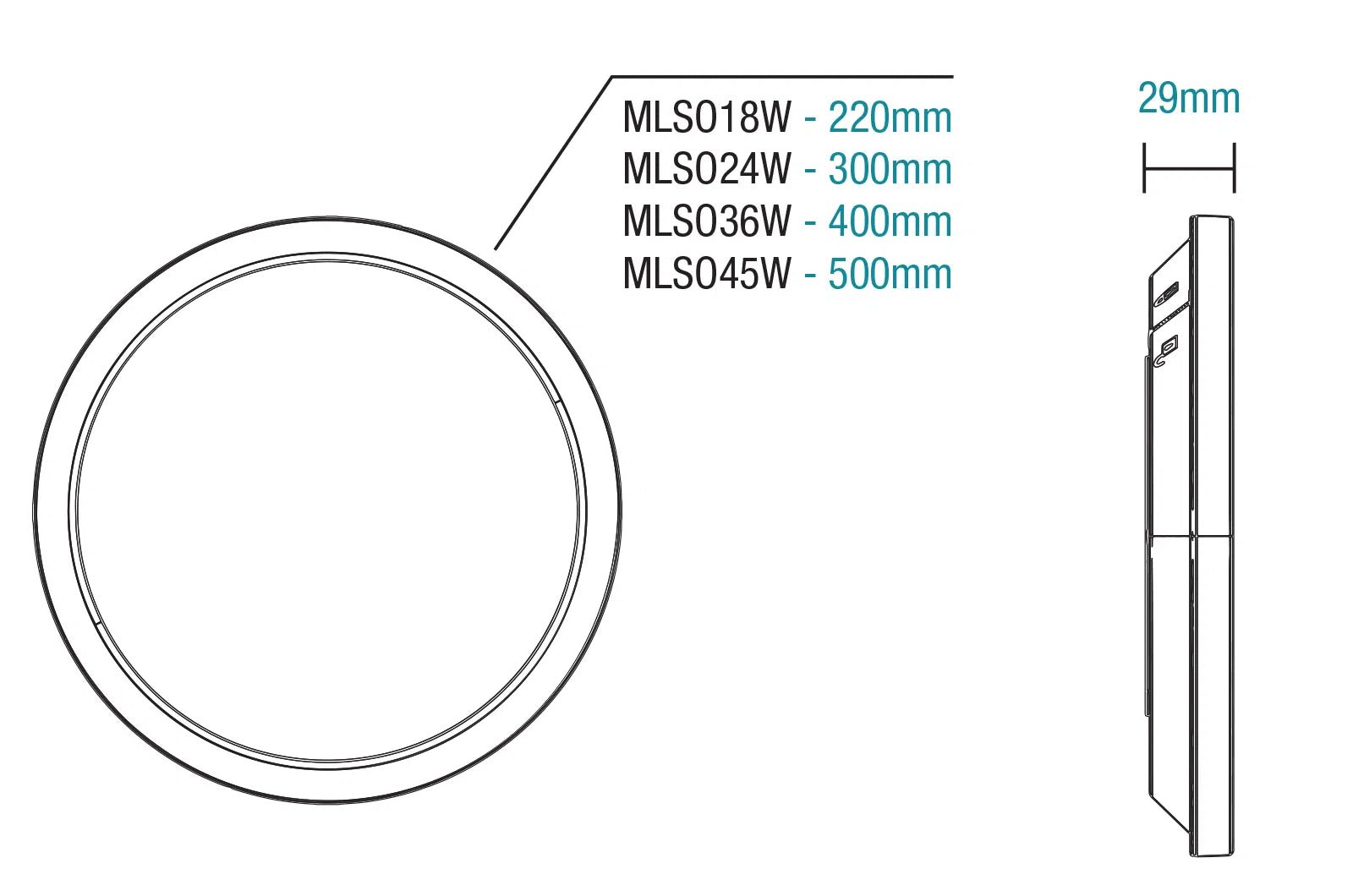 Spectra 18W | 24W | 36W | 45W LED Ceiling Light Tricolour | Martec - Mases LightingMartec