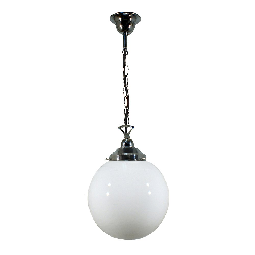 Sphere 10" 1 Light CHAIN Pendant Light - Black/Chrome/Polished Brass