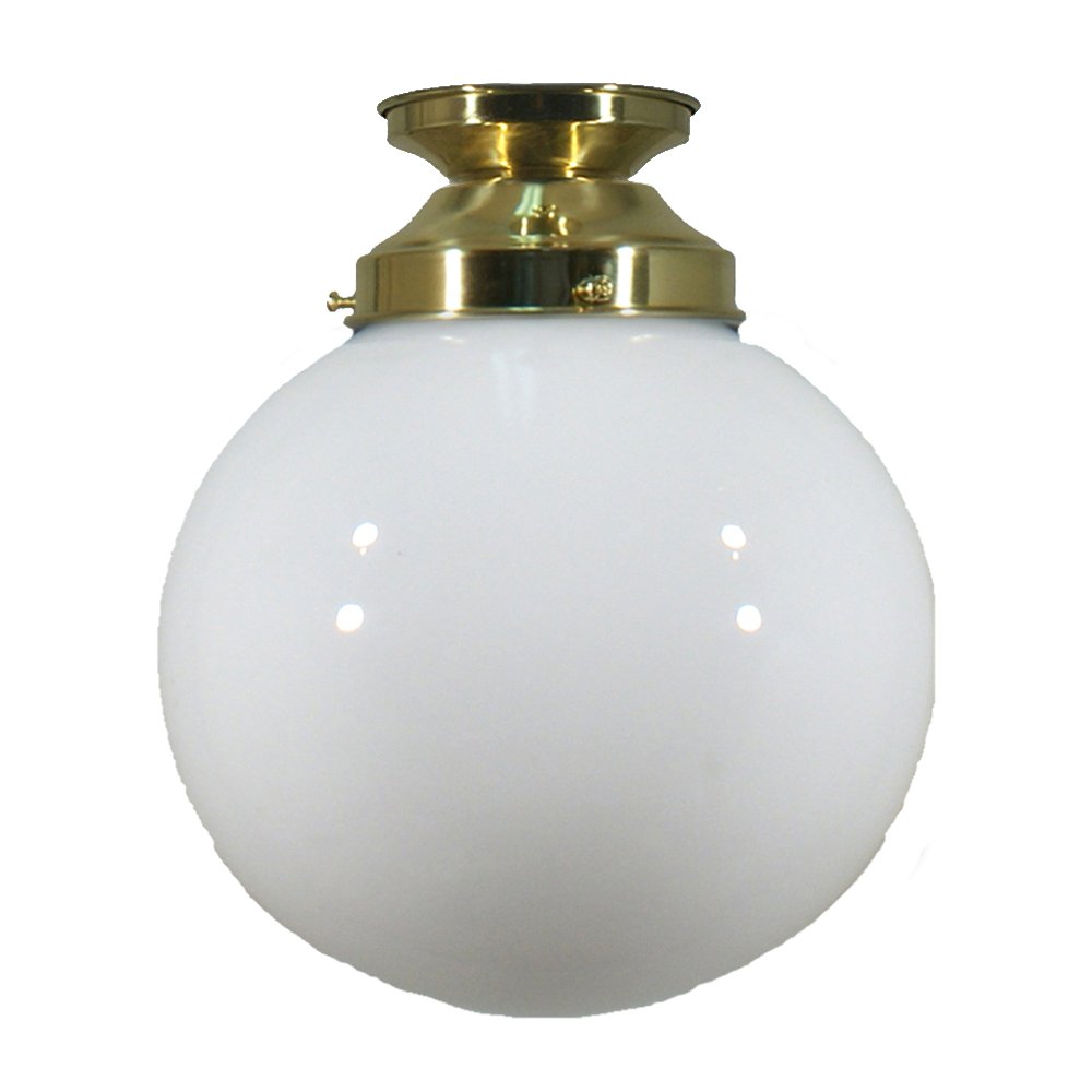 Sphere 6" or 8" or 10" or 12" 1 Light Batten Fix Pendant Light - Black/Chrome/Polished Brass
