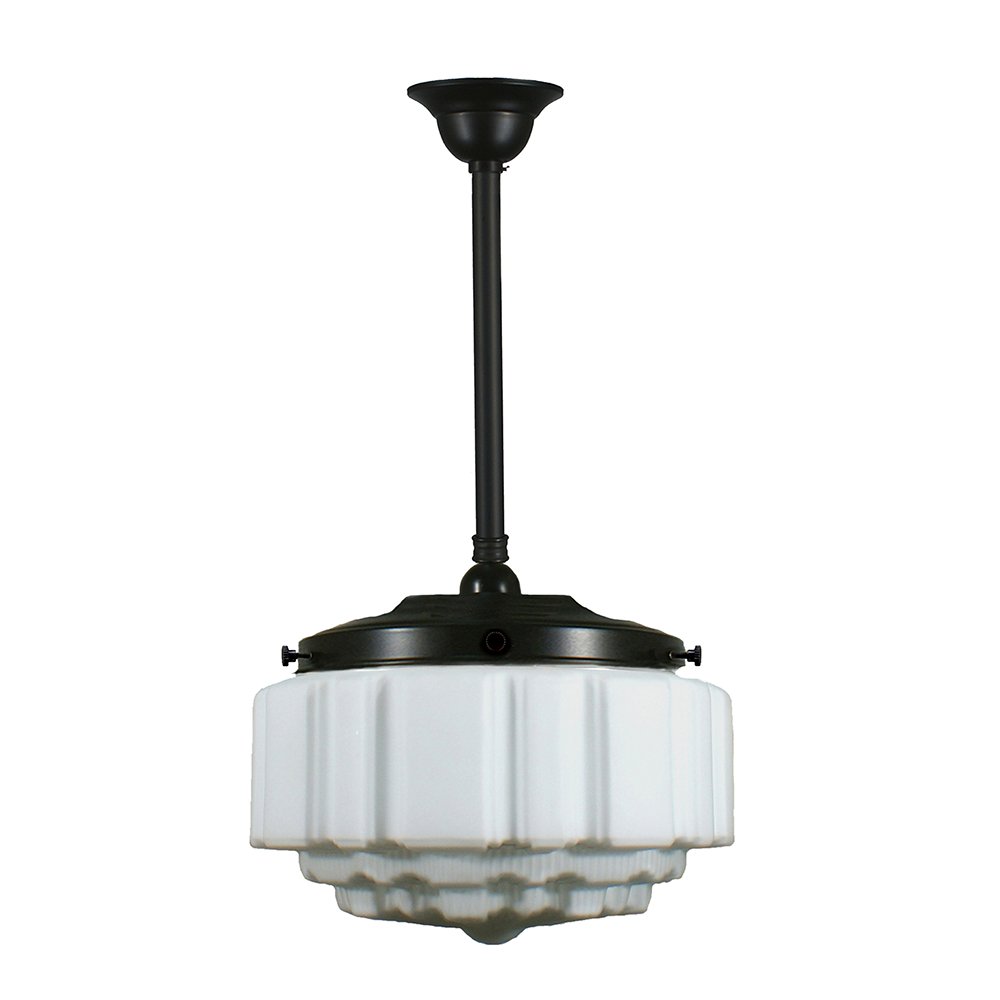 St Kilda 14"  1 Light CORD Pendant Light - Black/Chrome/Polished Brass